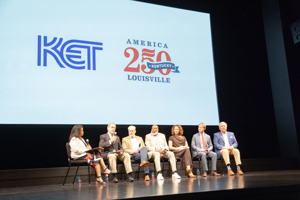 Panelists on stage at KET's Louisville event.